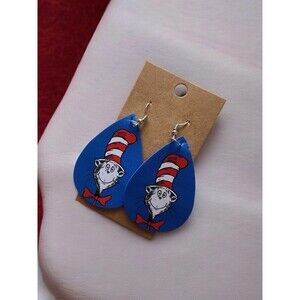 "Cat In The Hat" Dangle Teardrop Earrings